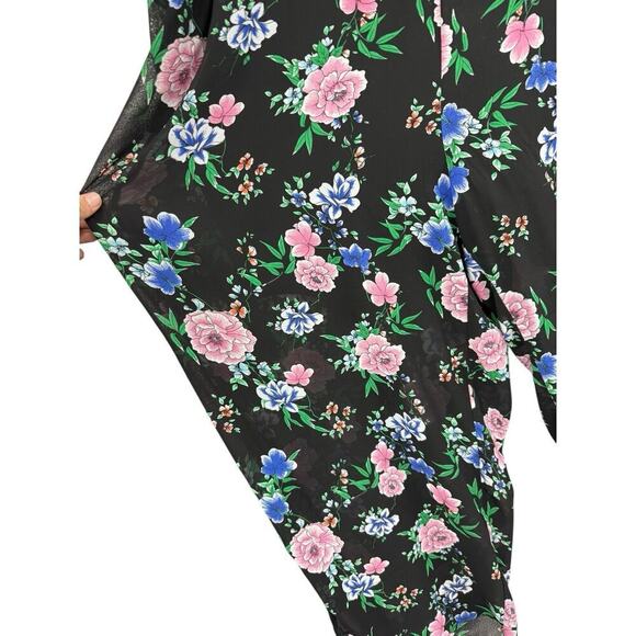 Torrid Black Floral Chiffon Pull On Pants Or Swim Cover Womens Plus Size 5 / 5XL - Picture 3 of 9